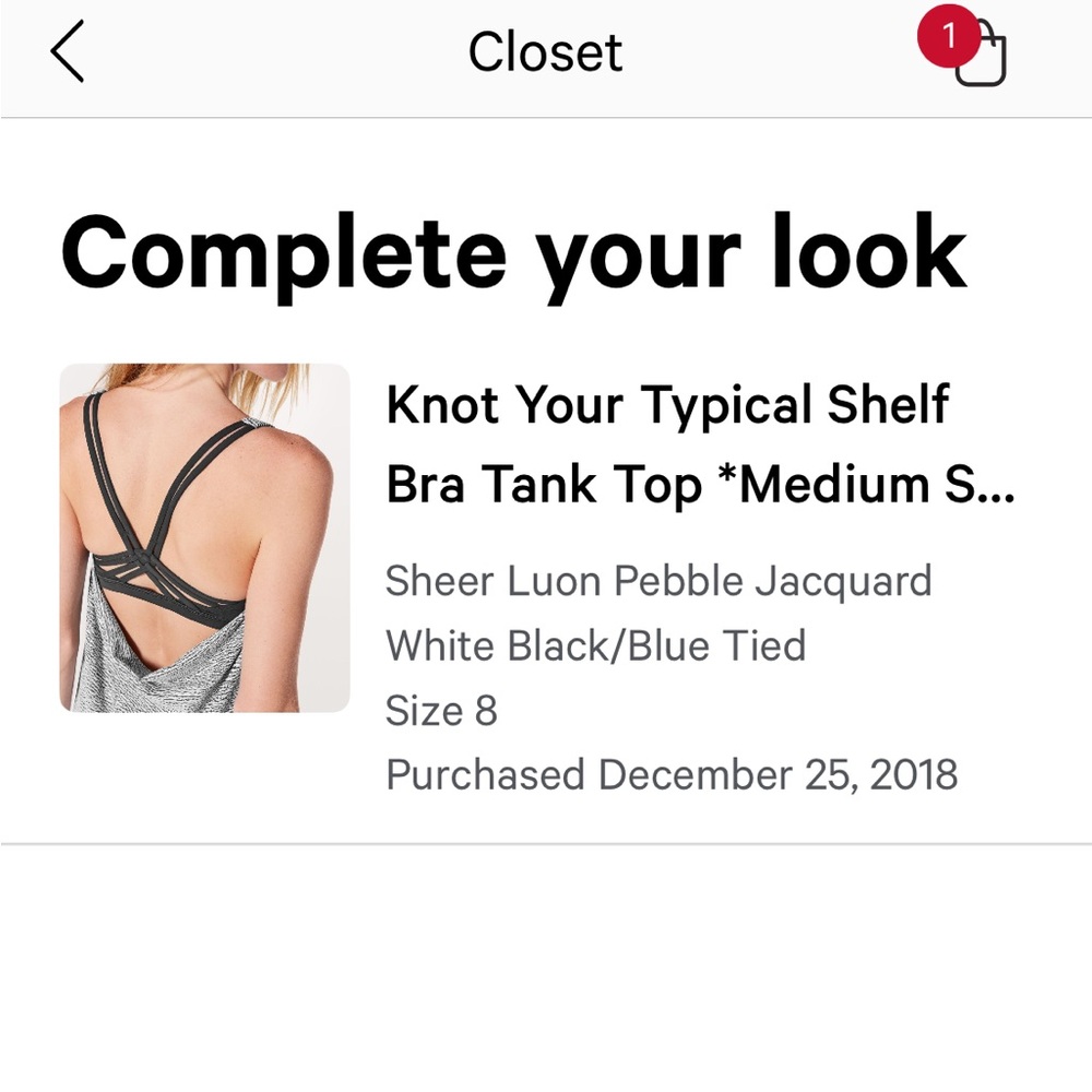 EUC Lululemon Knot Your Typical Tank *Medium Support For A/B Cup (Size 8) - Picture 14 of 14